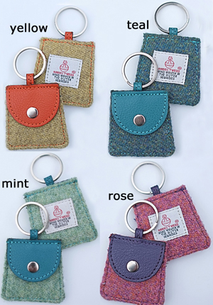 4 Harris Tweed Handbag Keyrings
